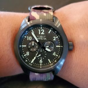 NEW-INVICTA Camo Forces Black Dial Men's W…